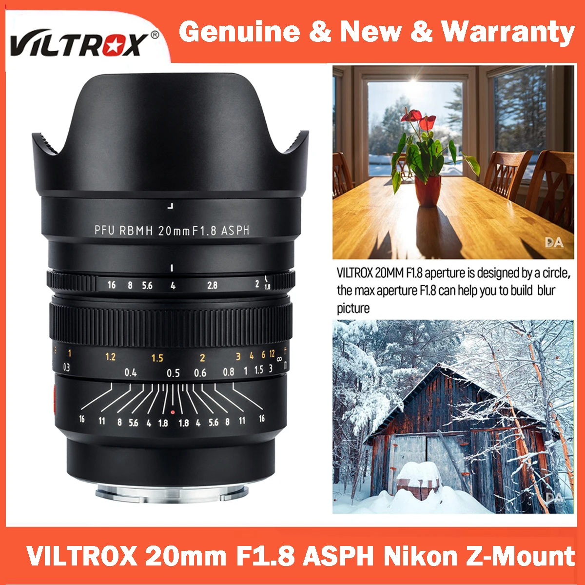 Viltrox 20Mm F1.8 Asph Full Frame Manuale Grandangolare Prime Obiettivo A Fuoco Fisso Per Fotocamera Nikon Z Mount Z6 Z7