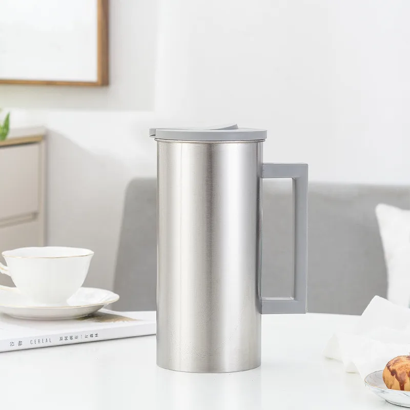 Water Jug Stainless Steel Cold Water Pitcher Glass Kettle for Cold Drinks in Summer in Office or Home Bar Kitchen Accessories