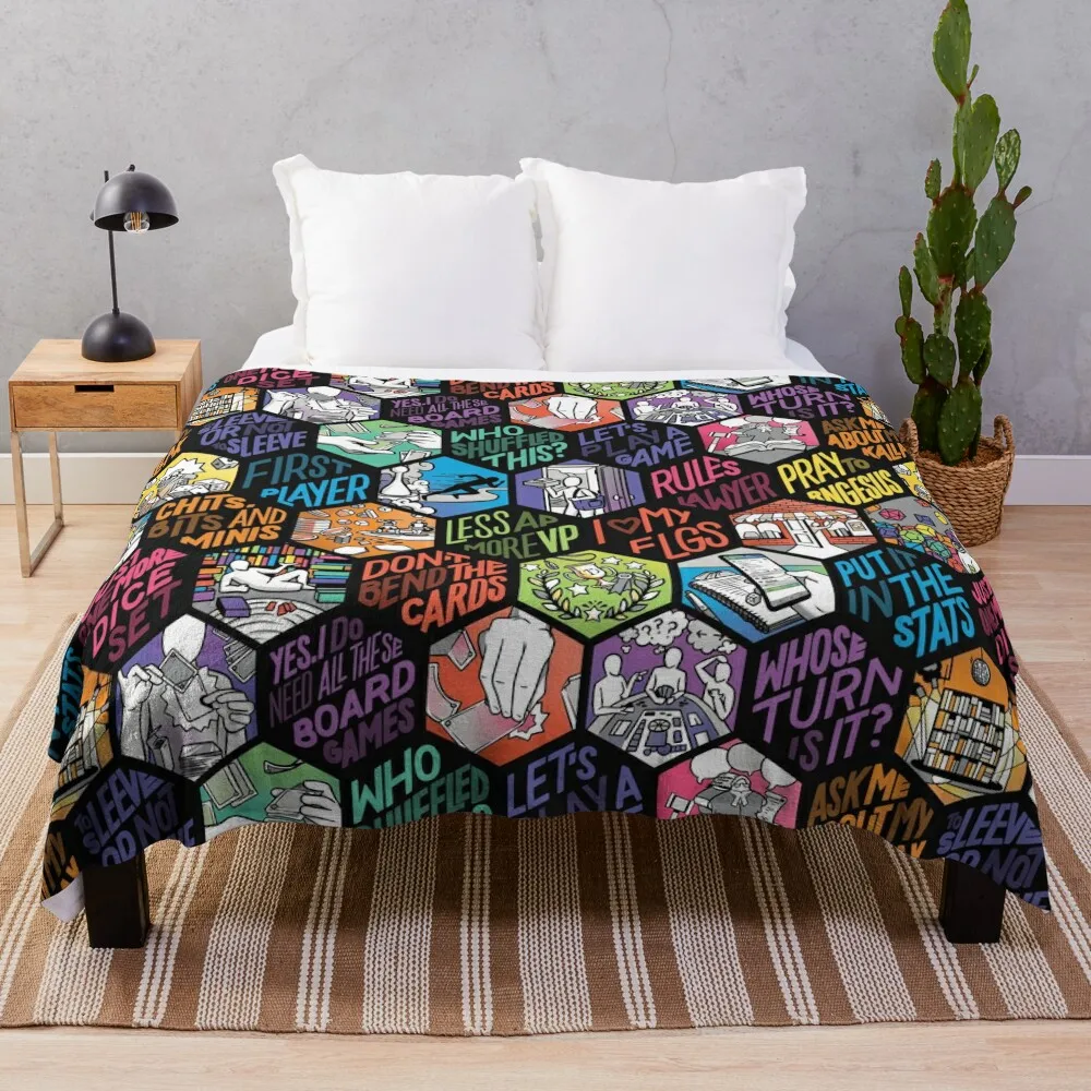 

Board Gamer Isms Hex Throw Blanket Stuffed Blankets Blankets For Bed cosplay anime