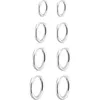 87579-bc2568.jpg Boucles d'oreilles circulaires en acier inoxydable pour femmes, 4 paire/ensemble, petits cerceaux classiques à hélice, anneau Huggie, Piercing du Cartilage, bijoux