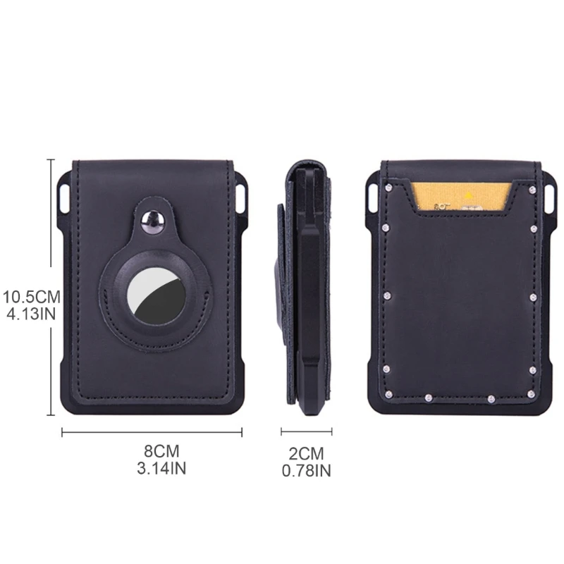 Fashion Flap PU Wallet RFID Blocking Credit Card Holder for Men for AirTag