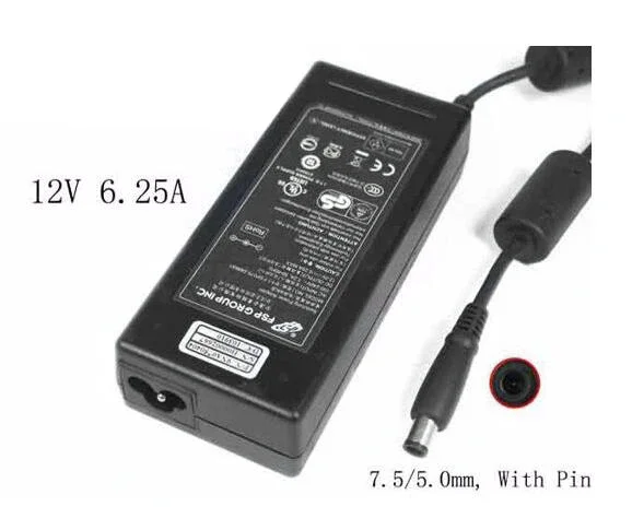 

FSP Group Inc FSP075-DMBA1, 12V 6.25A, Barrel 7.5/5.0mm With Pin, 3-Prong Power Adapter