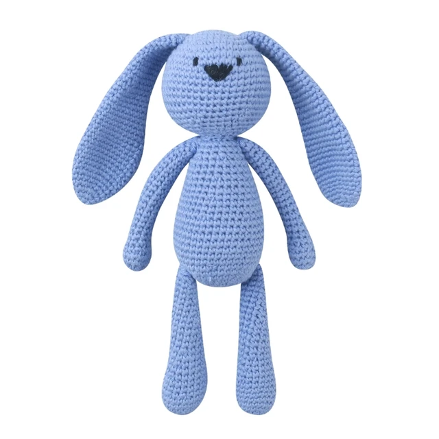 10 Colors 21cm Handmade Knitted Rabbit Stuffed Animasl Toys 8.3Inch Long Eared Bunny Dolls