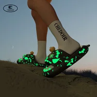 Luminous Christmas Shark Slippers Men Pirate Milk Cow Soft Sandals Adult Bathroom Non-slip Flip Flops Couple Outdoor EVA Shoes 2