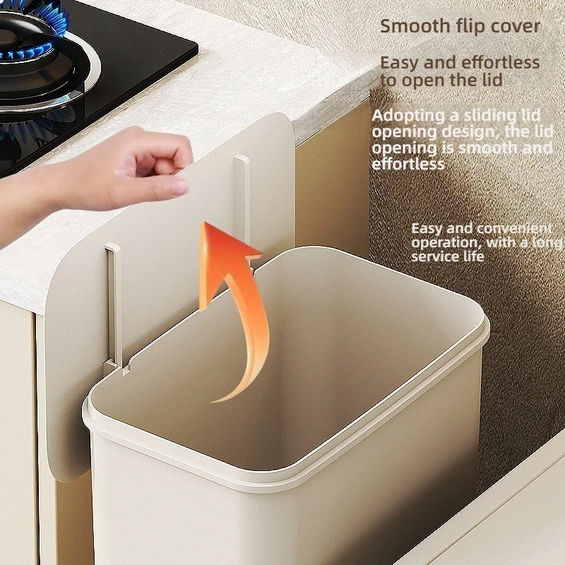 White Concise Design Durability Plastic Waste Container with Look Feet Wheel Perfect Household Cleanliness Various Indoor Space