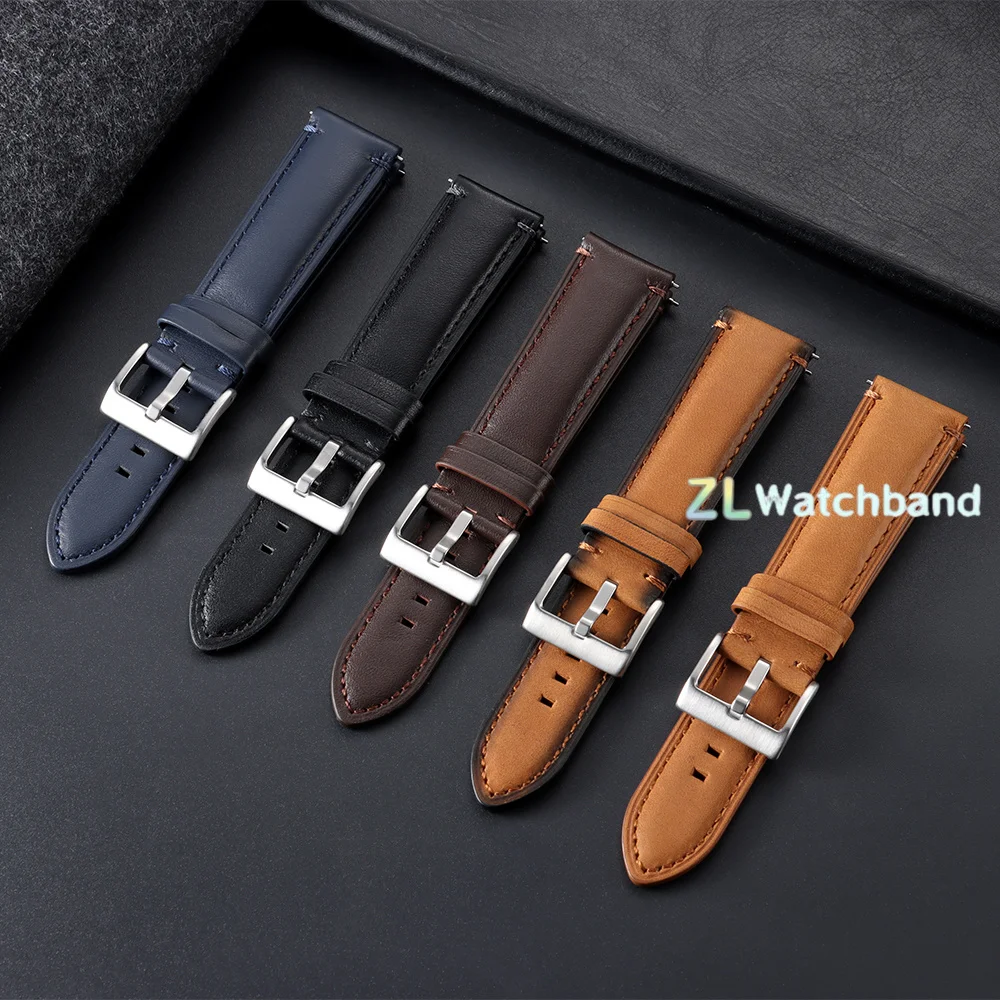 Vintage Quick Release Cowhide Leather Watch Strap - 20mm, 22mm, 24mm