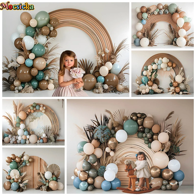 Balloon Door Backdrop Photography Youth Baby Shower Background Wallpaper Birthday Decoration Adult Family Portrait Photo Studio