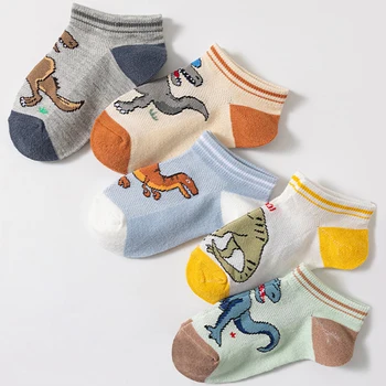 5Pair Dinosaur Mesh Ankle Socks 1