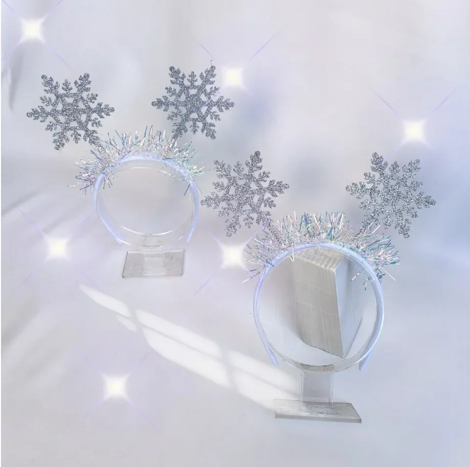 Christmas Headband Snowflake Headwear Xmas Tree Hair Band Christmas Decorations for Home Girls Women New Year Gifts