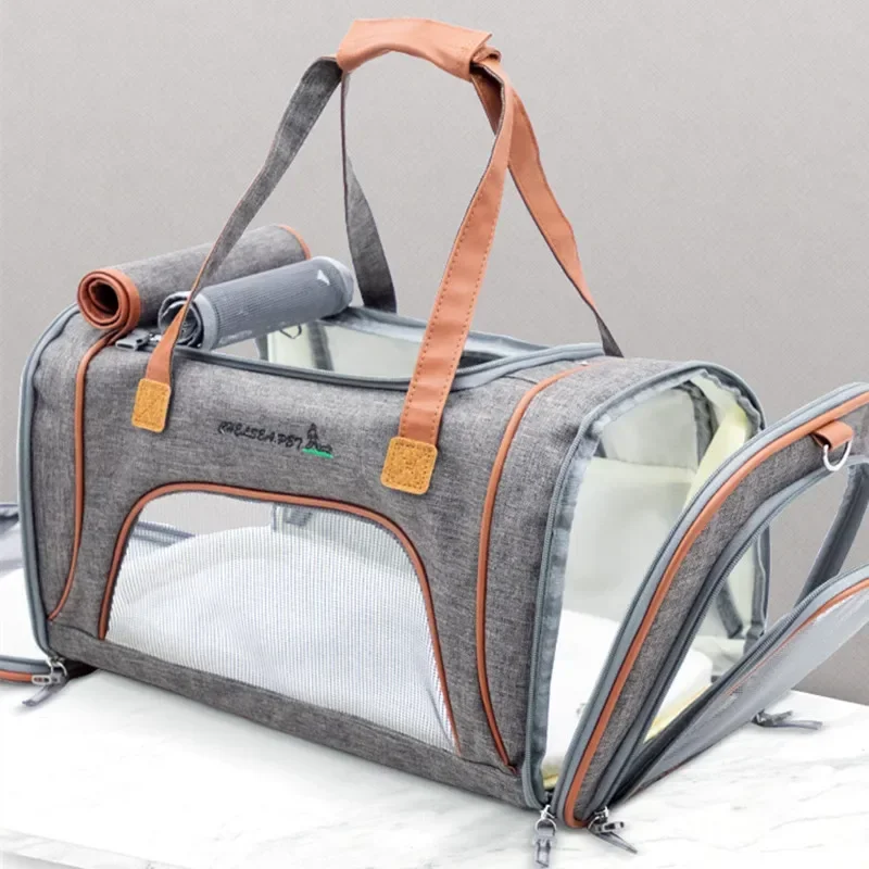

Dog Bag Breathable Dog Carrier Large Capacity Cat Carrying Bag Portable Foldable Travel Pet Carrier 5 Color
