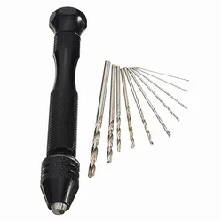 Compact Black Hand Twist Drill Set - 10 - Piece Woodworking Hole Drilling Kit (Set)