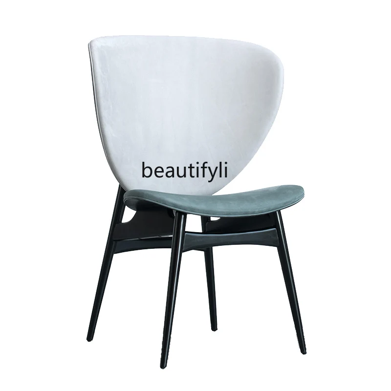 

Solid Wood Dining Chair Restaurant Backrest Creative Coffee Shop Simple Modern Light Luxury Sample Room Negotiation Light Chair