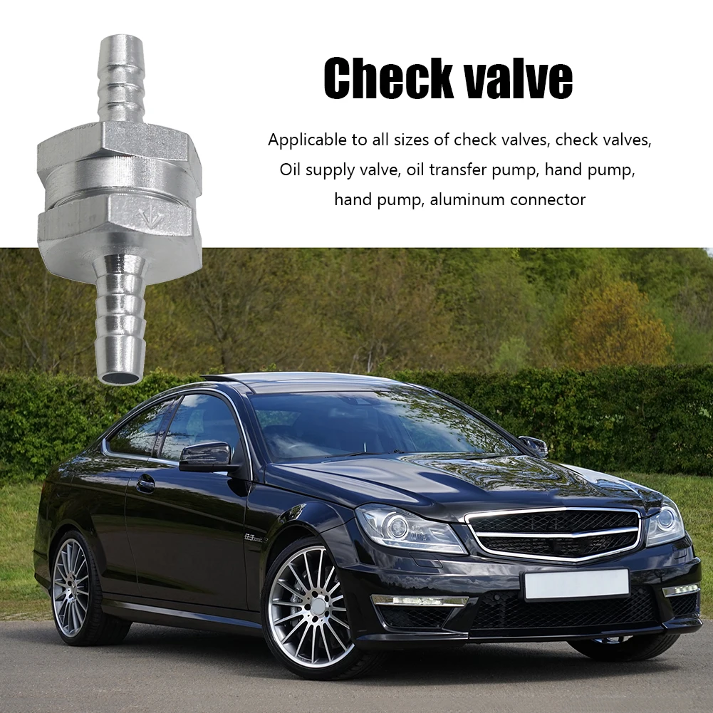 One Way Checks Valve Aluminium Alloy Fuel Non Return Checks Valve Petrol Diesel for Cars Auto Motorcycles Tools