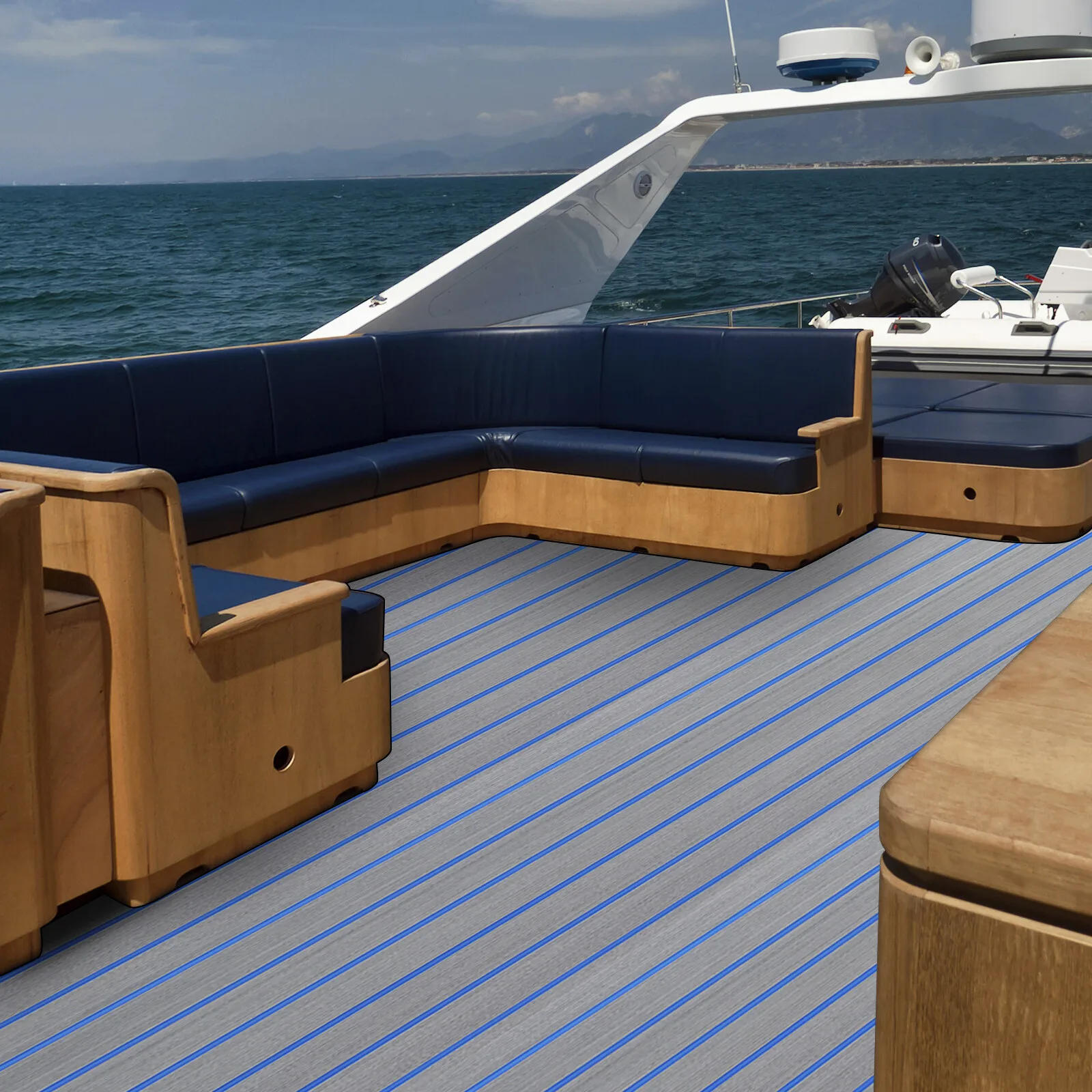 EVA Anti-Slip Mat for Yacht, 95x24 Inch Large Size & 6mm Thick, Waterproof Deck Padding for Boat/Surfboard DIY