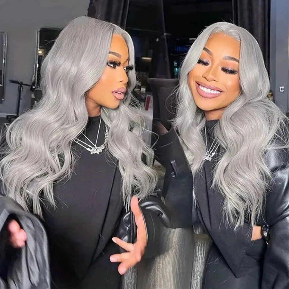 Binf 10-30 Polegada prata cinza onda do corpo pacotes de cabelo