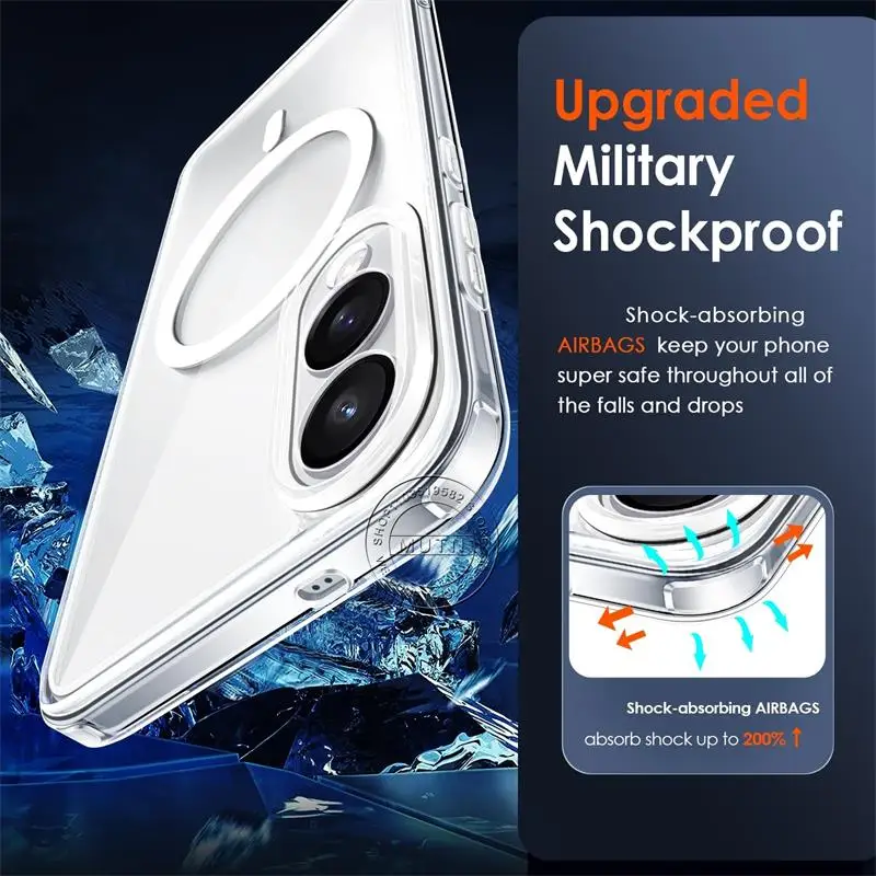 Enhanced Clear Magnetic Phone Case with Advanced Protection