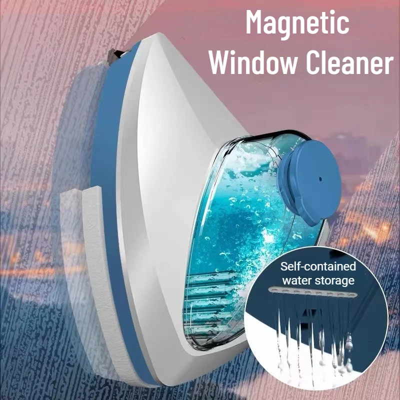 Lavavetri magnetico automatico scarico acqua spazzola di pulizia del vetro  per finestra tergicristallo doppio lato strumento di pulizia della casa