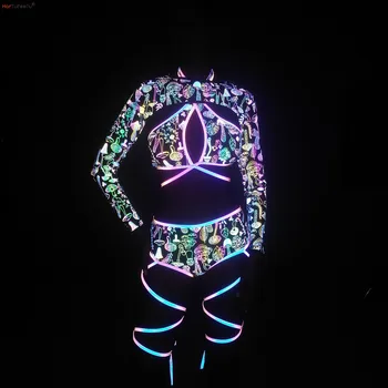 Reflective Holographic Bikini 3 Piece Set 1