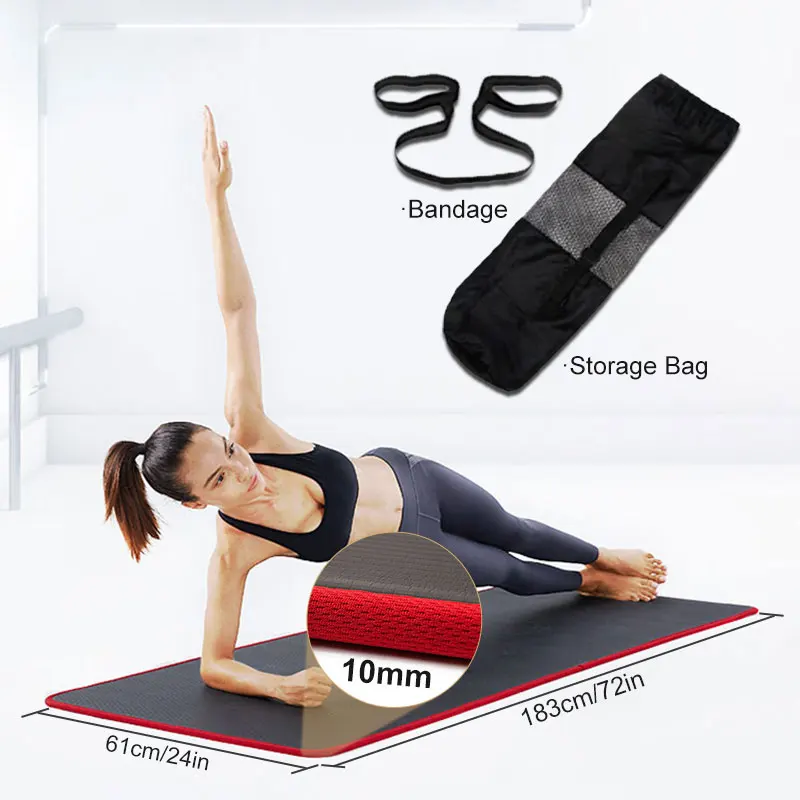 Fitness Mat 10mm for Beginner Thickened 1830*610mm Gym Mats Sports Training  Fitness Pilates tapis Yoga Mats коврик для йоги