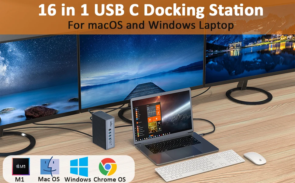 Tobenone Usb C Triple Display Docking 