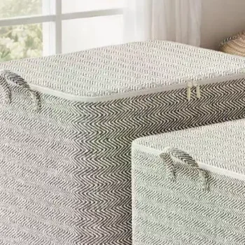 220L Big Size Clothes Storage Box With Cover Large Laundry Basket Organizer Bag For Baby Foldable