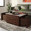 Coffee Table, L: 31.02" x W: 30.95" x H: 16.06", Rich Walnut Finish 4