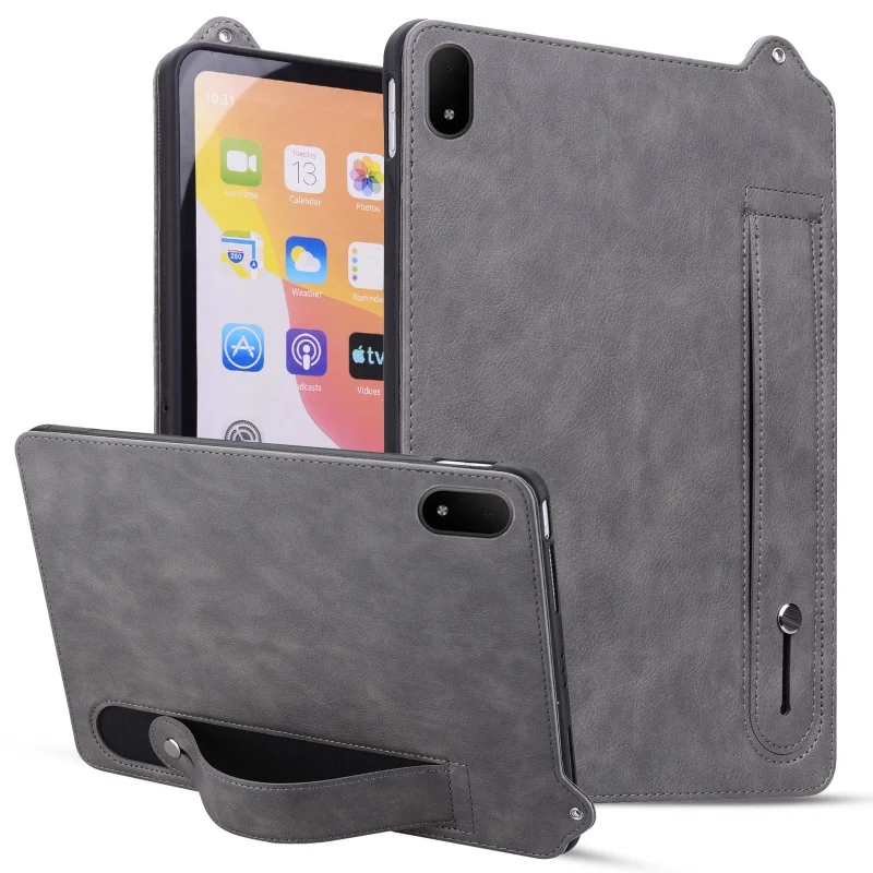 Premium PU Leather Stand Case with Hand Strap