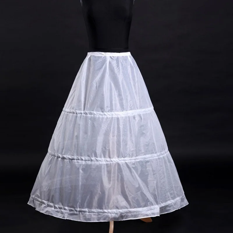 Women's Petticoat 3 Hoops White Underskirt Wedding Accessories