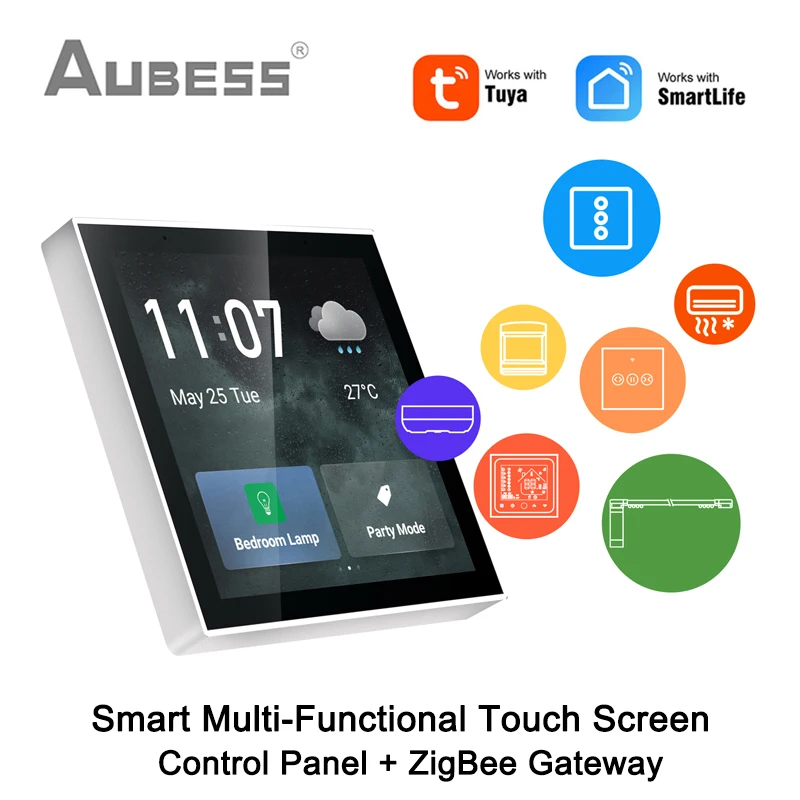 

Tuya WiFi Multi-Functional Screen Control Panel + ZigBee Gateway Wireless Control Smart Home Intelligent Scenes Via Smart Life