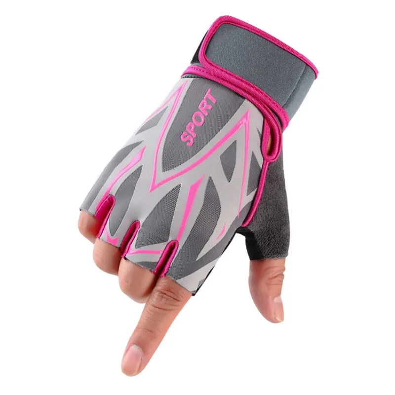 Gym Dumbbells Gloves Half Finger Fitness Anti-Slip Hand Grip Women Men Cycling Bicycle Fingerless