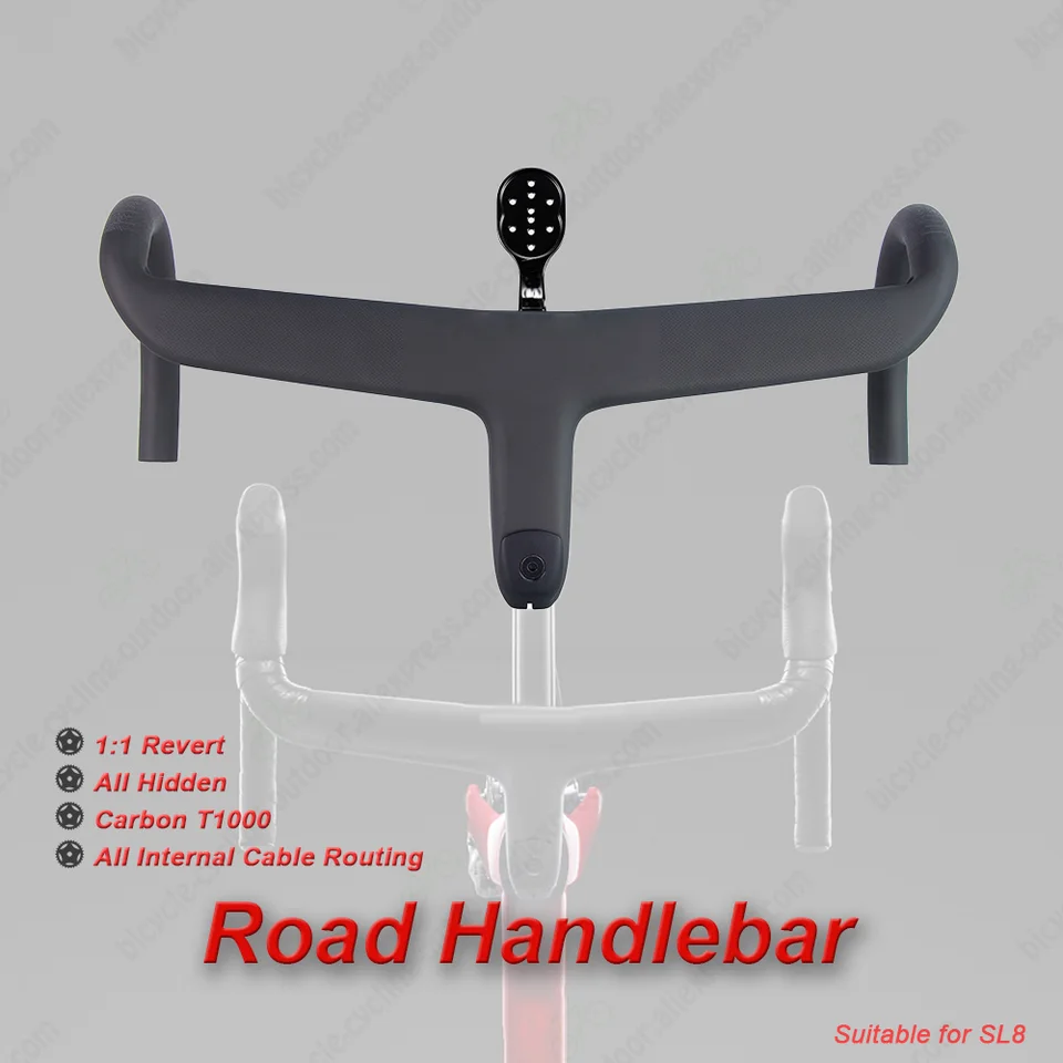 Guidon Di2 Intégré Carbone - Cockpit Interne Pour Vélo Route - 400mm