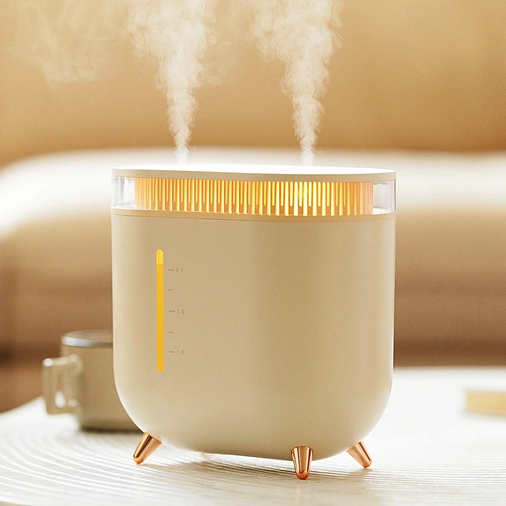 

2L dual nozzle household electric aroma air humidifier with large capacity USB charging wireless aroma diffuser air atomizer