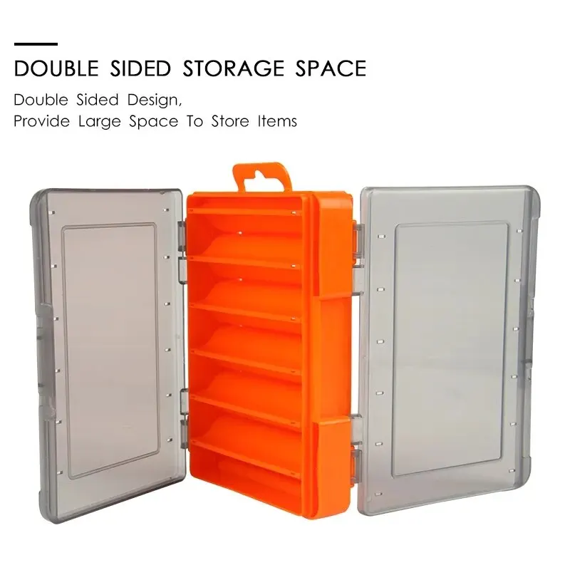 Portable Plastic Storage Box Multi Functional Double Compartment