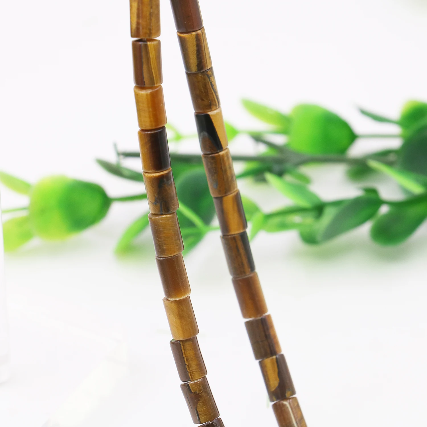 6x9mm Natural Tiger Eye Loose Round Tube Beads, Multi-colored Chalcedony Jade Gemstone Jewelry Necklaces/bracelets for Men/Women