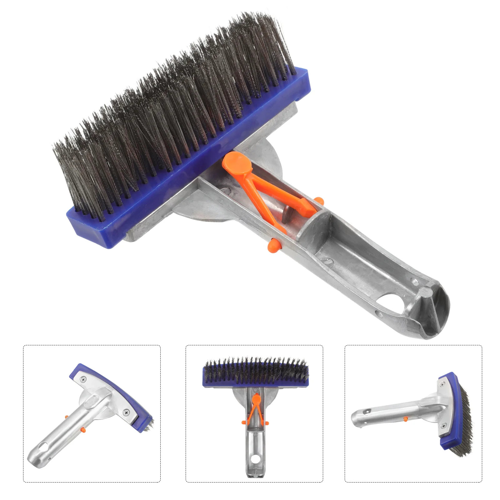 

Wire Brush Bath Swimming Pool Cleaning Tools Aluminum Handle Bottom Back Moss Scrub Head Supplies Steel Corner