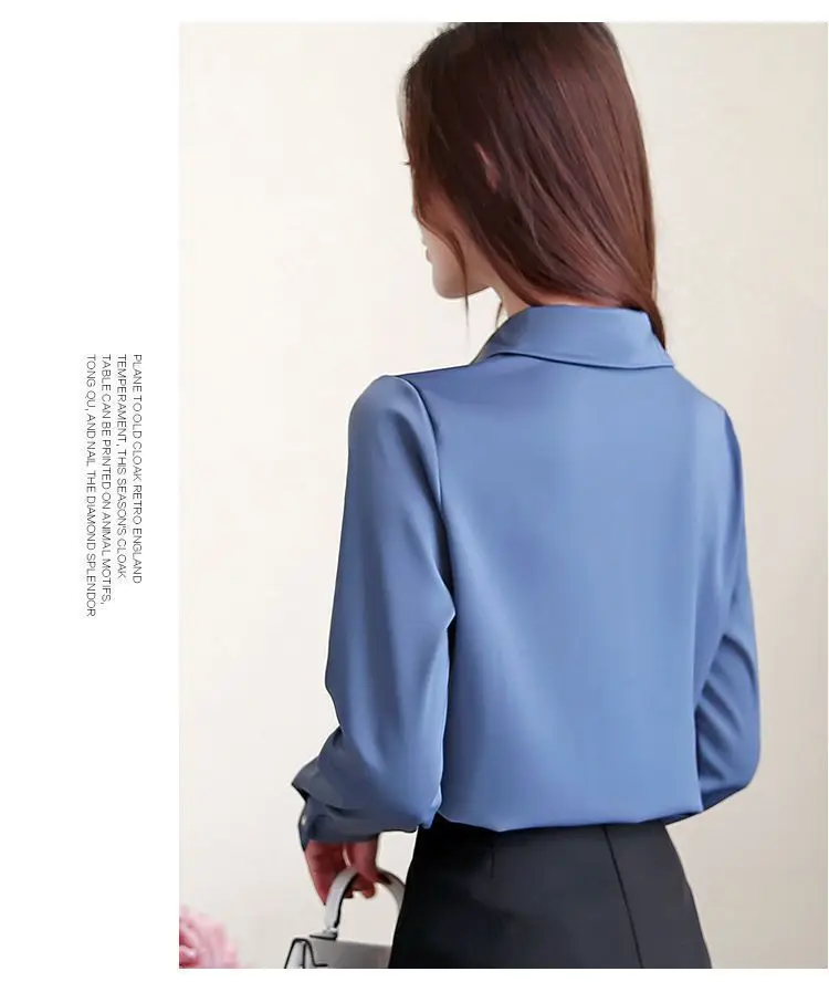 Women Clothes New Thin Spring Autumn All-match Korean Long Sleeve Shirt Tops Buttons Solid Polo Neck Blouse Trend Fashion
