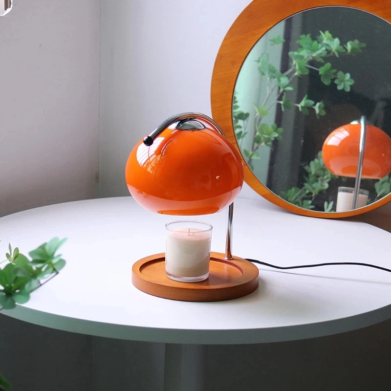 

Retro Glass Table Lamp Aromatherapy Candlestick Lamp Bedroom Bedside Atmosphere Light Study Office Home Candle Warmers Lamp