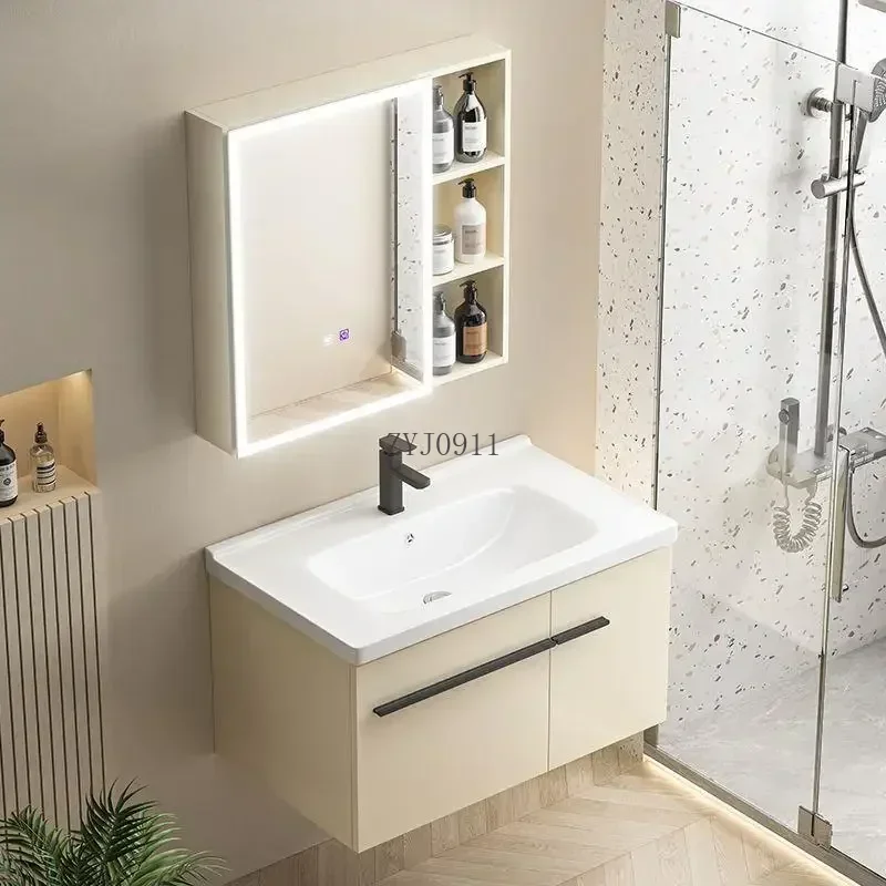 *Corner Vanity Bathroom With Sink Integrated Ceramic Washbasin Multipurpose Mirror Bathroom Cabinets Storage Organizer Furniture