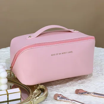 Large Capacity PU Pillow Tote Makeup Bag For Woman Travel Cosmetics Toilet Storage Organizer Pouch Portable Women's Cosmetic Bag