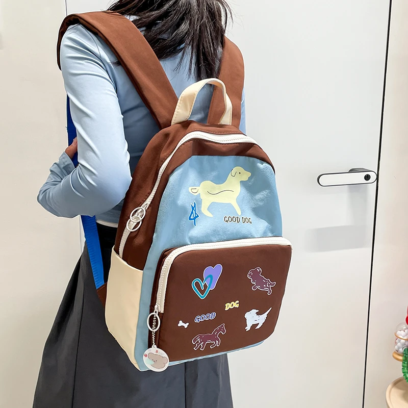 

Trendy Fashion Nylon Cloth Women's Large Capacity Outdoor Travel Backpack Simple Casual Ladies Hundred Cartoon Student Schoolbag