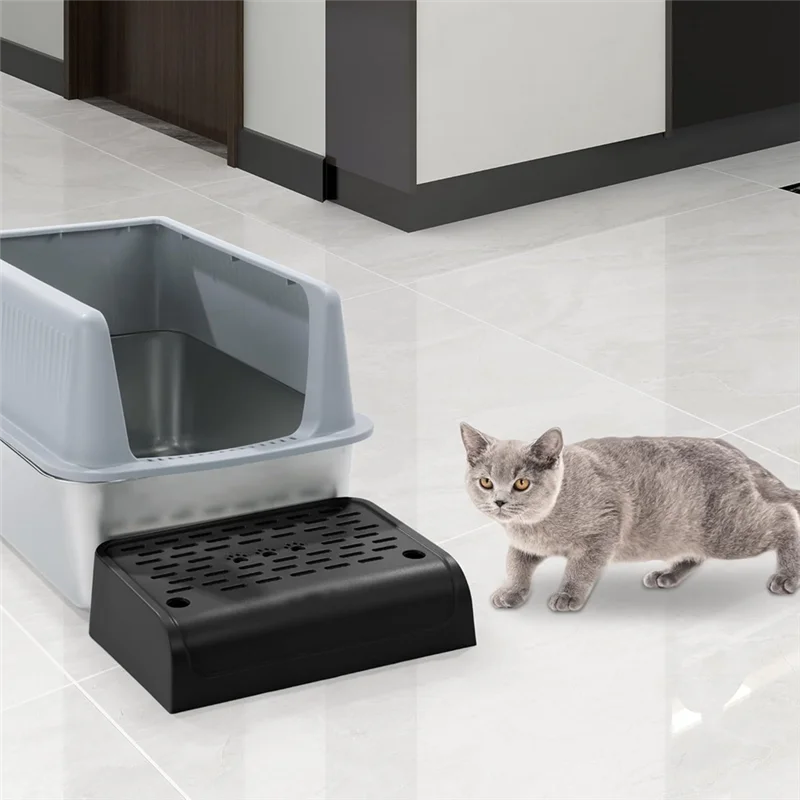 필터 기능이 있는 CTHO-고양이 쓰레기 상자 경사로, 보관 기능이 있는 이중층 자체 청소 고양이 쓰레기 상자 쓰레기 트래퍼