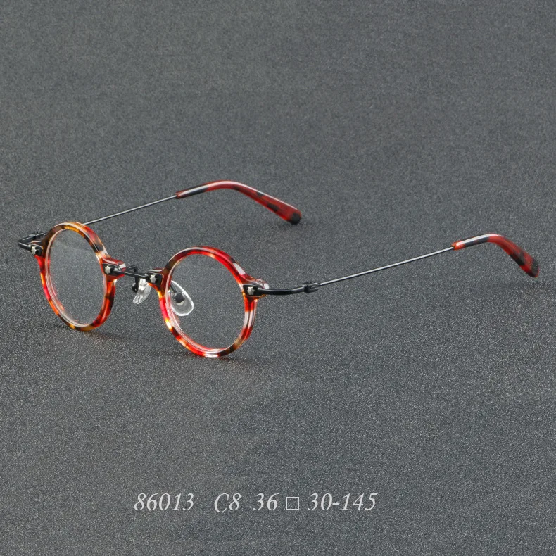 Vcka Vintage Acetat Titan Myopie Brillen Rahmen Männer verschreibung pflicht ige optische Brille Frauen Retro runde Brillen-0,5 bis-6,0 – Detail 9