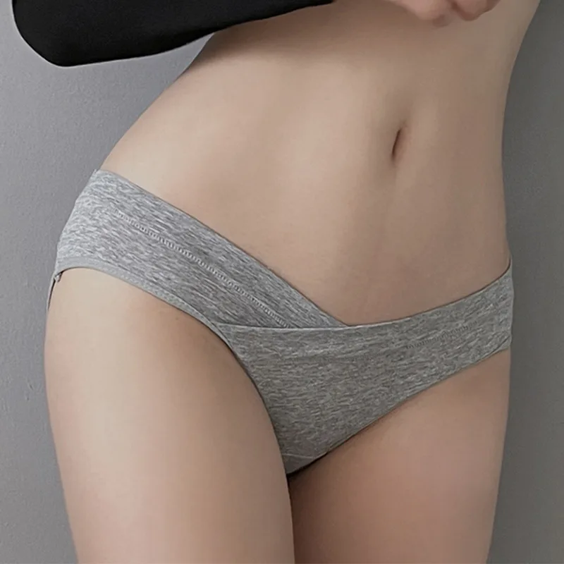 

Pregnant Women Cotton Large Size Panties Comfortable Split Underwear with Low Waist Hip Lift Cotton Triangle Pant Antibacterial
