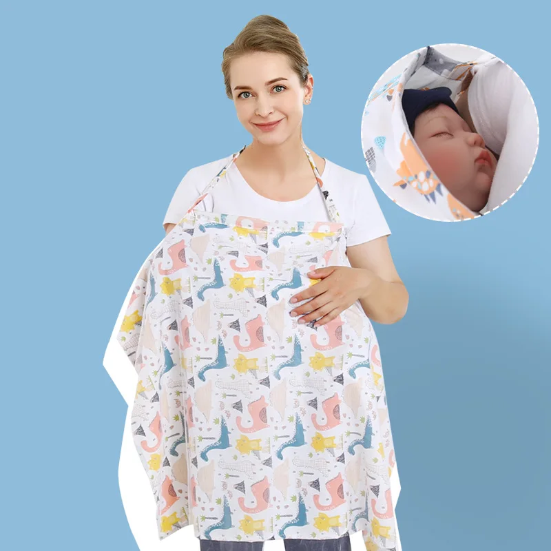 Breastfeeding Cover Mother Outing 100% Cotton Baby Feeding Nursing Towel with Mosquito Net Baby Stroller