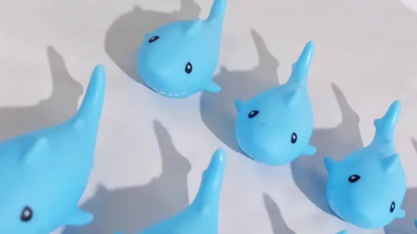 50-300Pcs Rubber Sharks for Kids Blue Shark Bath Toys Cute
