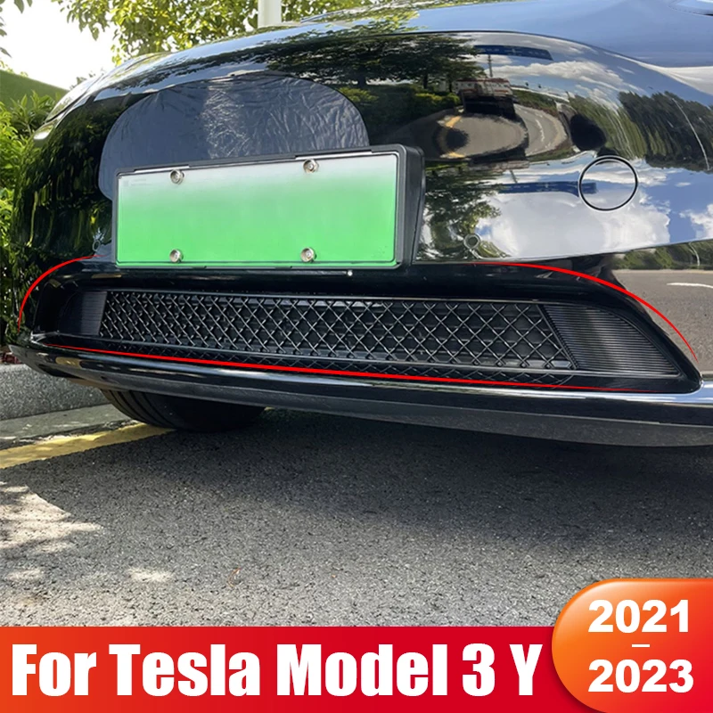 For Tesla Model 3 Front Bumper Grille Guard Insect Net Air Inlet Protector  Radiator Protective Mesh Grill Panel Wholesale