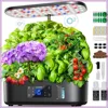 Hydroponics Growing System with 12 Pods, Adjustable Height 17"