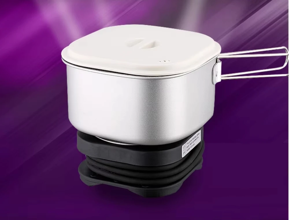 Mini Portable Electric Travel Cooker,Heating Pot,110V/220V Dual Voltage, Lightweight Split Design for Home, Office & Outdoor Use