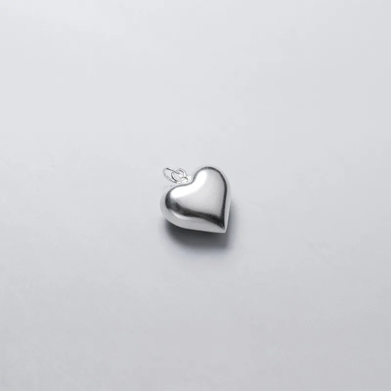 Silver Pendant Silver Necklace Charms 925 Sterling Silver 3D Love Heart