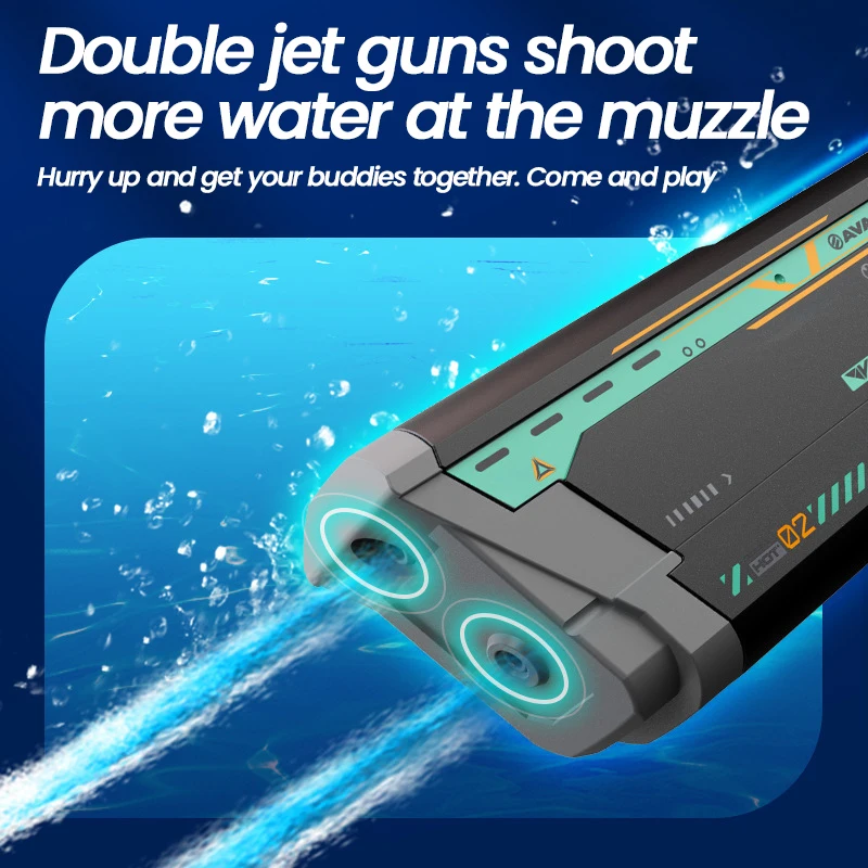 Summer Double Water Spray Electric Water Gun Outdoor High Pressure Fully Automatic Continuous Water Spray Toy Water Gun for Boys 2